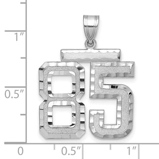 14k White Gold Large Diamond-Cut Number 85 Pendant