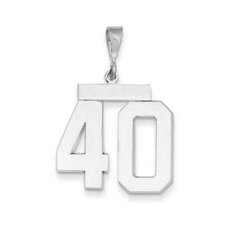 10k White Gold Large Polished Number 40 Charm