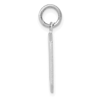 14k White Gold Medium Polished Number 0 Charm
