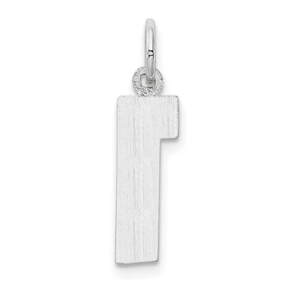 14k White Gold Medium Polished Number 1 Charm