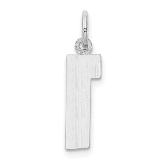 14k White Gold Medium Polished Number 1 Charm