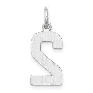 14k White Gold Medium Polished Number 2 Charm