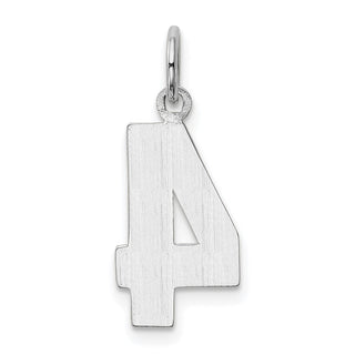 14k White Gold Medium Polished Number 4 Charm