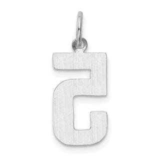 14k White Gold Medium Polished Number 5 Charm