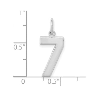 14k White Gold Medium Polished Number 7 Charm