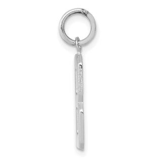 14k White Gold Medium Polished Number 8 Charm
