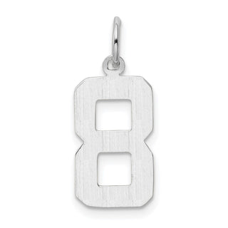 14k White Gold Medium Polished Number 8 Charm