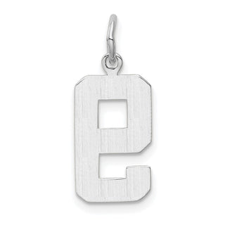 14k White Gold Medium Polished Number 9 Charm