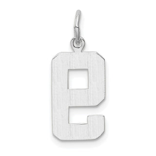 14k White Gold Medium Polished Number 9 Charm