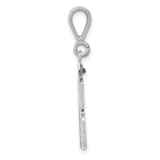 14k White Gold Medium Polished Number 18 Pendant