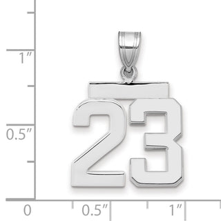 14k White Gold Medium Polished Number 23 Pendant