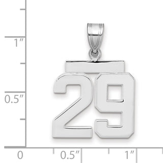14k White Gold Medium Polished Number 29 Pendant