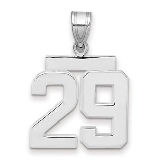 14k White Gold Medium Polished Number 29 Pendant