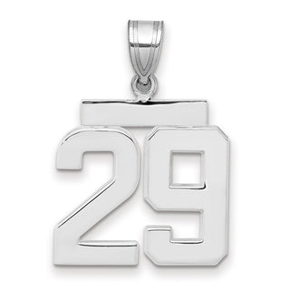 14k White Gold Medium Polished Number 29 Charm