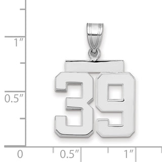 14k White Gold Medium Polished Number 39 Pendant