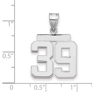 14k White Gold Medium Polished Number 39 Pendant