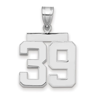 14k White Gold Medium Polished Number 39 Pendant