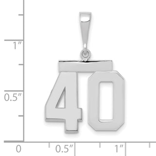 14k White Gold Medium Polished Number 40 Pendant