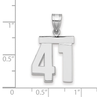 14k White Gold Medium Polished Number 41 Pendant