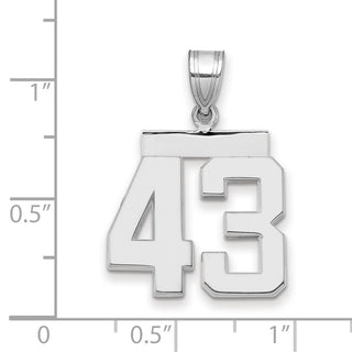 14k White Gold Medium Polished Number 43 Pendant