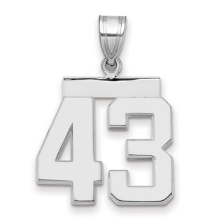 14k White Gold Medium Polished Number 43 Pendant