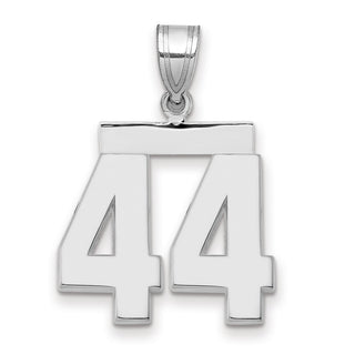 14k White Gold Medium Polished Number 44 Pendant