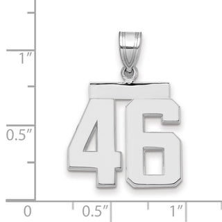 14k White Gold Medium Polished Number 46 Pendant
