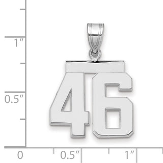 14k White Gold Medium Polished Number 46 Pendant