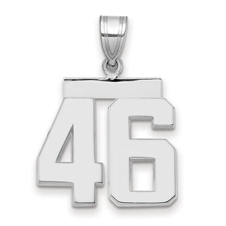 14k White Gold Medium Polished Number 46 Pendant