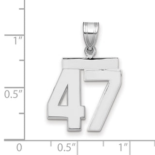 14k White Gold Medium Polished Number 47 Pendant