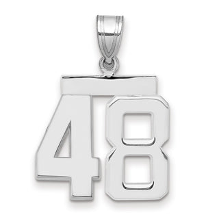 14k White Gold Medium Polished Number 48 Charm