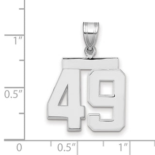14k White Gold Medium Polished Number 49 Pendant