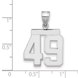 14k White Gold Medium Polished Number 49 Charm