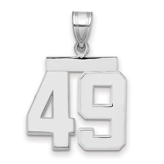14k White Gold Medium Polished Number 49 Pendant