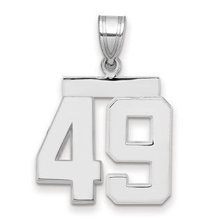 14k White Gold Medium Polished Number 49 Charm