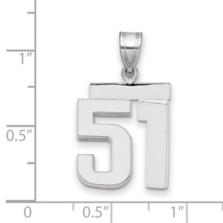 14k White Gold Medium Polished Number 51 Pendant