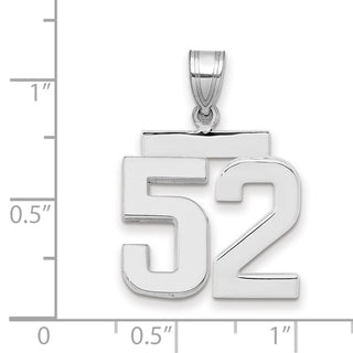 14k White Gold Medium Polished Number 52 Pendant