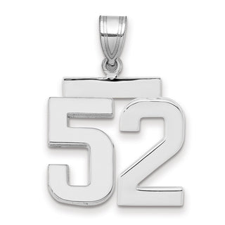 14k White Gold Medium Polished Number 52 Pendant