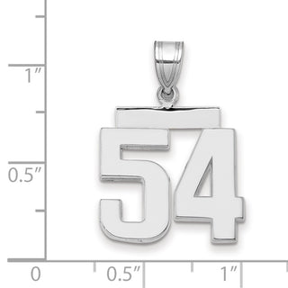 14k White Gold Medium Polished Number 54 Pendant