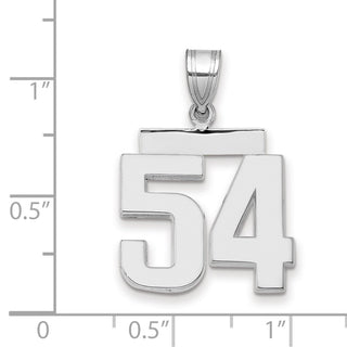 14k White Gold Medium Polished Number 54 Charm