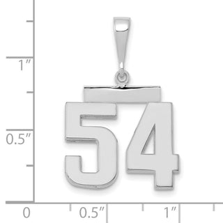 14k White Gold Medium Polished Number 54 Pendant