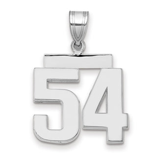 14k White Gold Medium Polished Number 54 Pendant