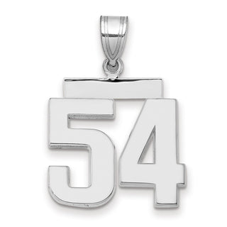 14k White Gold Medium Polished Number 54 Charm