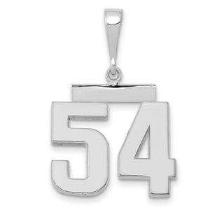 14k White Gold Medium Polished Number 54 Pendant