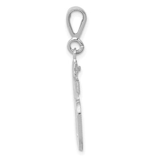 14k White Gold Medium Polished Number 55 Pendant