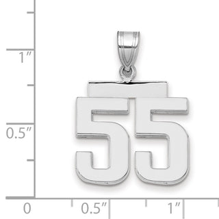 14k White Gold Medium Polished Number 55 Pendant