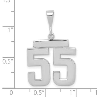 14k White Gold Medium Polished Number 55 Pendant