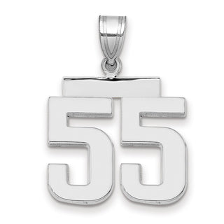 14k White Gold Medium Polished Number 55 Pendant