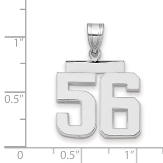 14k White Gold Medium Polished Number 56 Pendant