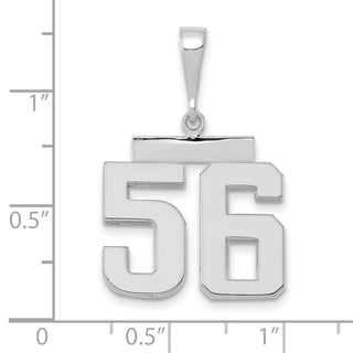14k White Gold Medium Polished Number 56 Pendant